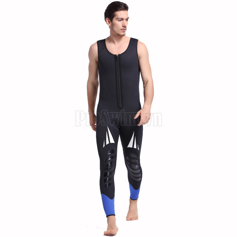 Bộ Đồ Lặn Biển Wetsuit Cao Cấp Sbart Dày 5mm Giữ Ấm Giữ Nhiệt Kéo Khoá 2 Mảnh Có Mũ Trùm Đầu Che Tai