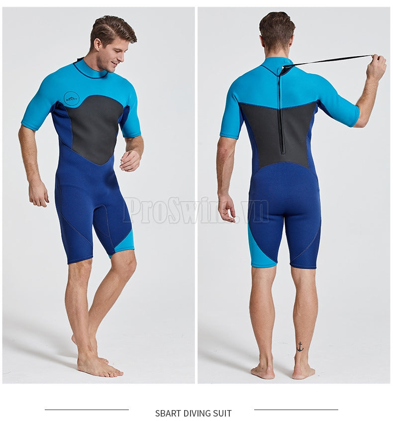 Bộ Lặn Liền Wetsuit Cộc Sbart 1069 Dày 2mm