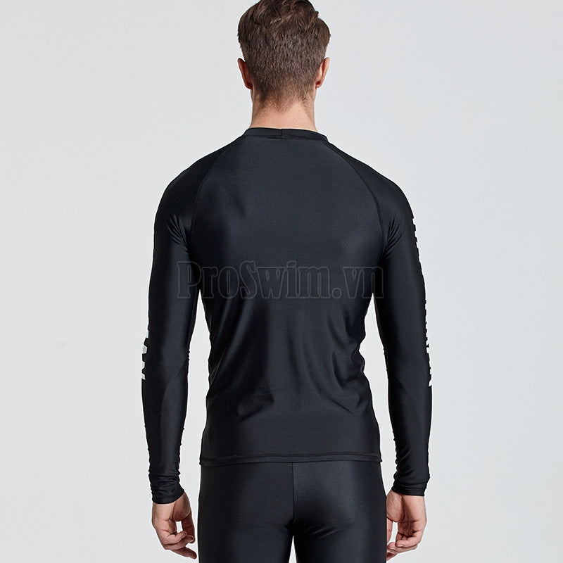 Áo Bơi Nam Dài Tay Chống Nắng Chống UV Sbart D760 Den - ProSwim.vn