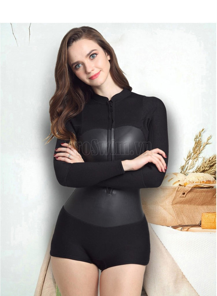 Bộ Lặn Liền Giữ Nhiệt Nữ Wetsuit Sbart 956 Đen - ProSwim.vn