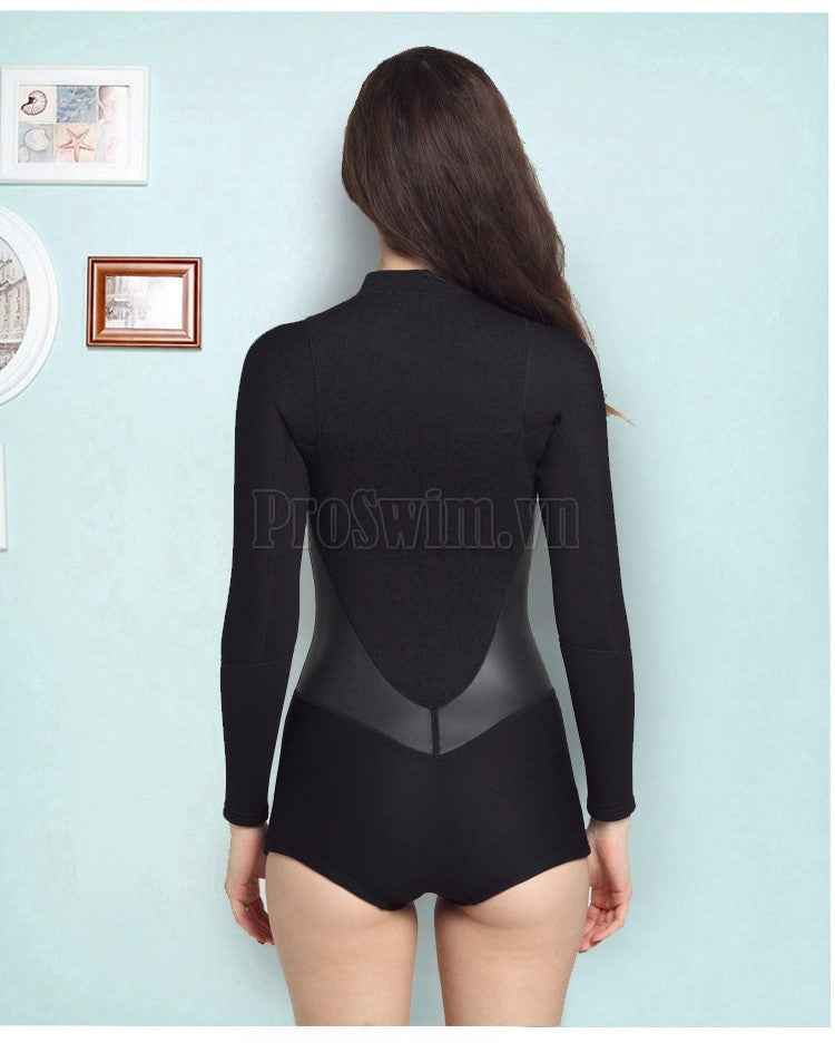 Bộ Lặn Liền Giữ Nhiệt Nữ Wetsuit Sbart 956 Đen - ProSwim.vn