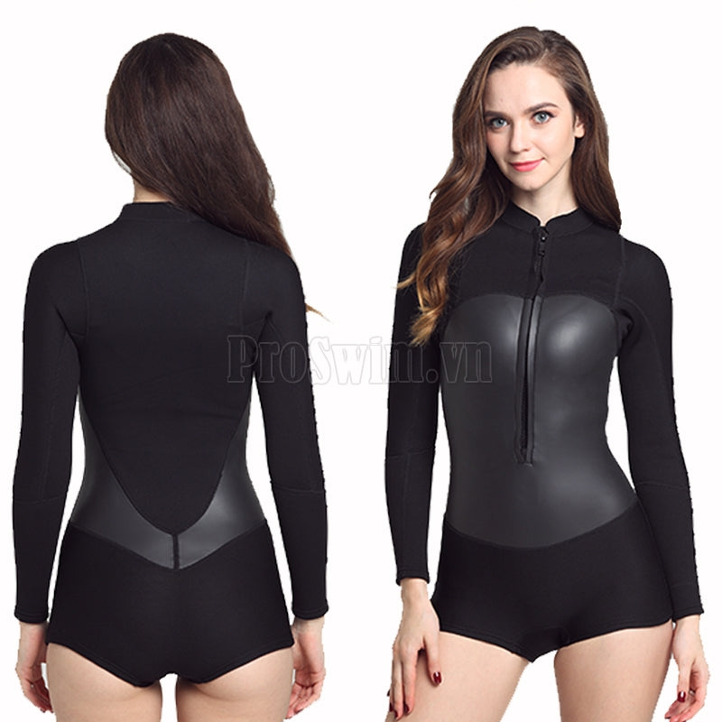 Bộ Lặn Liền Giữ Nhiệt Nữ Wetsuit Sbart 956 Đen - ProSwim.vn