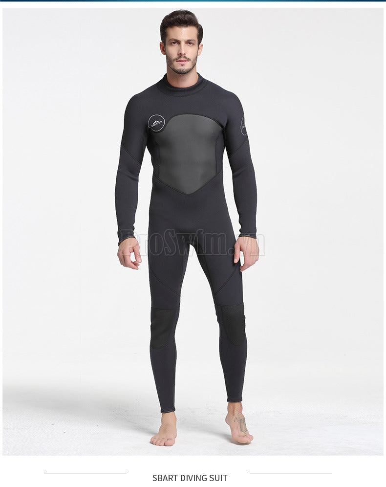 Bộ Bơi Liền Nam Giữ Nhiệt Dày Wetsuit 3mm Sbart 1070 Đen - ProSwim.vn
