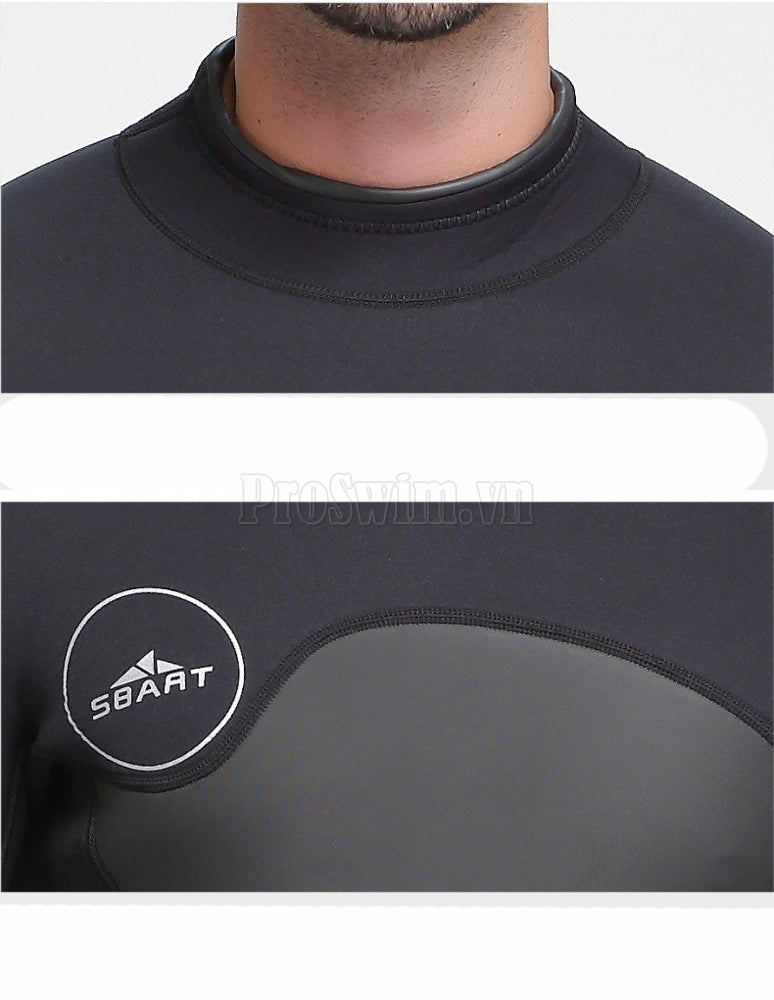 Bộ Bơi Liền Nam Giữ Nhiệt Dày Wetsuit 3mm Sbart 1070 Đen - ProSwim.vn