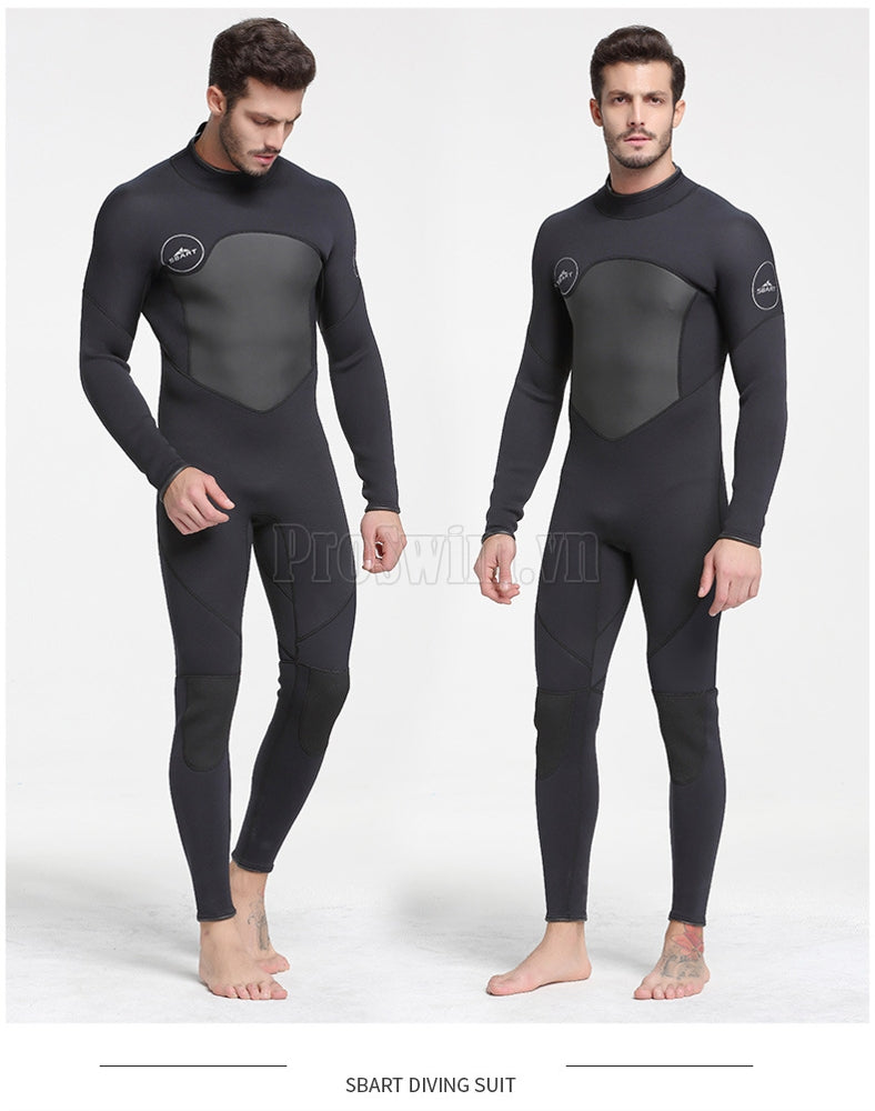Bộ Bơi Liền Nam Giữ Nhiệt Dày Wetsuit 1.5mm Sbart Đen - ProSwim.vn