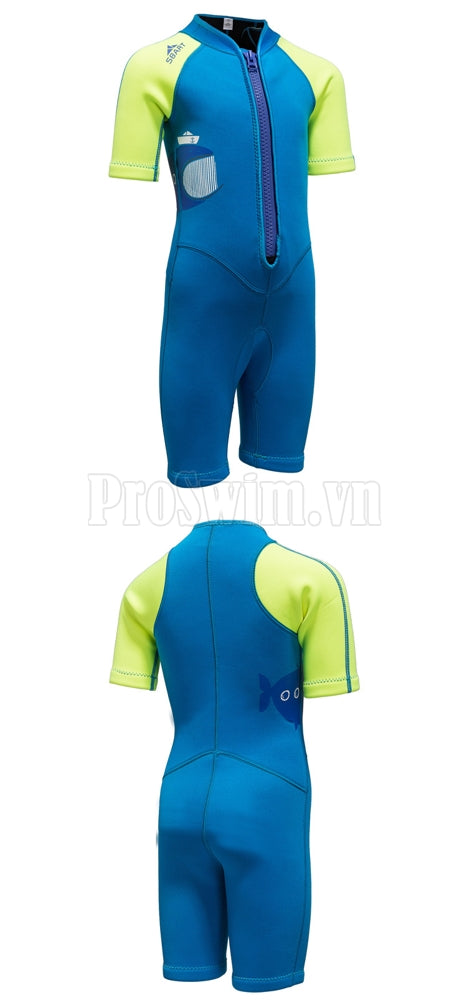 Bộ Bơi Liền Dày Giữ Nhiệt Trẻ Em Sbart 1036 Xanh - ProSwim.vn