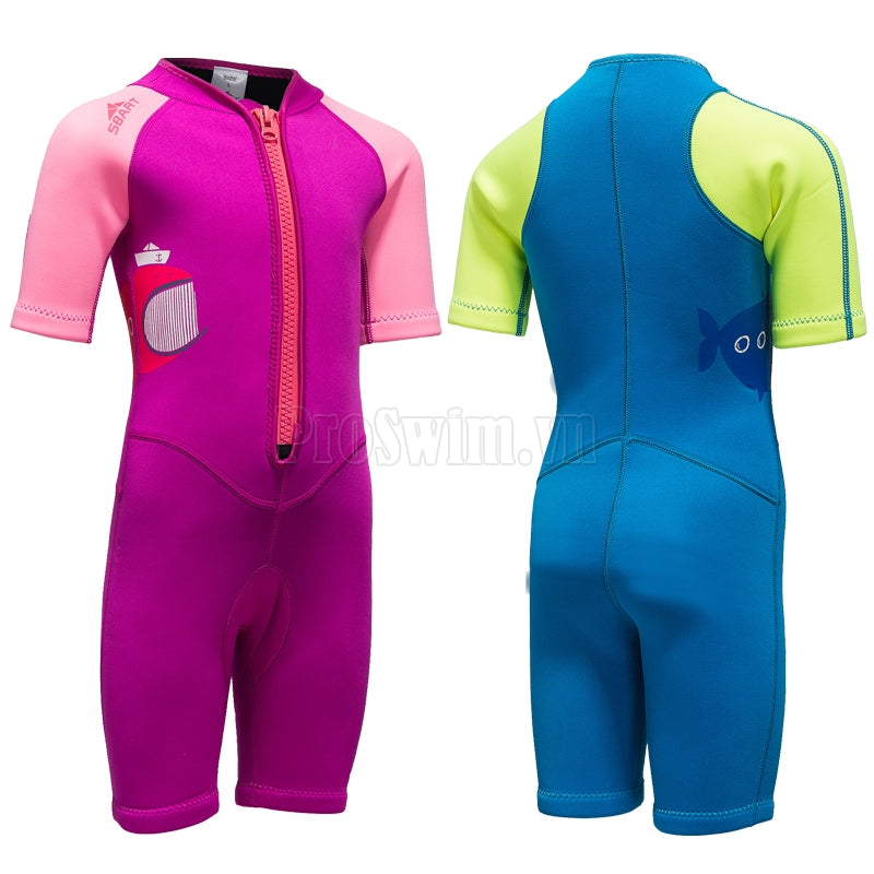 Bộ Bơi Liền Dày Giữ Nhiệt Cộc Trẻ Em Sbart 1036 Hồng - ProSwim.vn