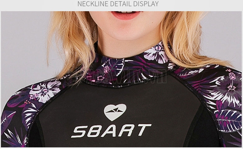 Bộ Bơi Liền Nữ Giữ Nhiệt Dày Wetsuit 3mm Sbart Đen Tím - ProSwim.vn