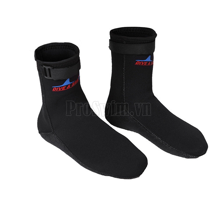 Giày Lặn Biển Wetsuit 3mm Cao Cổ Có Khoá Đế Chống Trượt