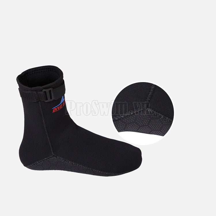 Giày Lặn Biển Wetsuit 3mm Cao Cổ Có Khoá Đế Chống Trượt