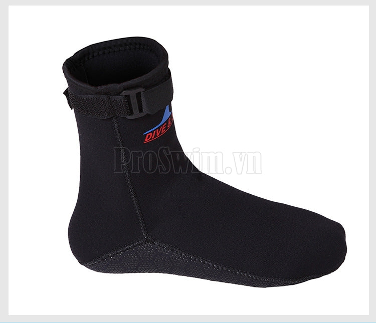 Giày Lặn Biển Wetsuit 3mm Cao Cổ Có Khoá Đế Chống Trượt