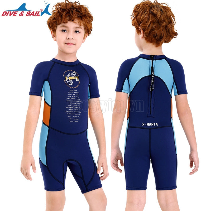 Đồ Bơi Giữ Nhiệt Trẻ Em Dày 2.5mm Dành Cho Bơi Trời Lạnh WS01 Cam - ProSwim.vn
