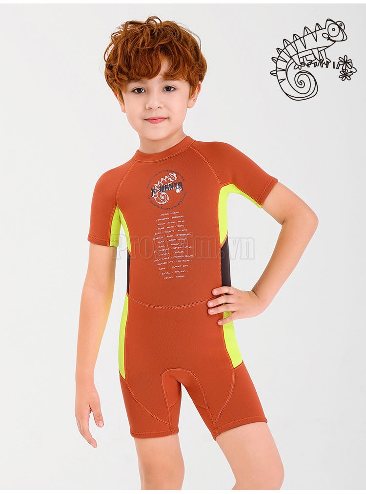 Đồ Bơi Giữ Nhiệt Trẻ Em Dày 2.5mm Dành Cho Bơi Trời Lạnh WS01 Cam - ProSwim.vn