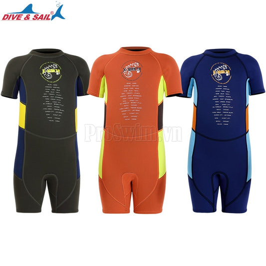 Đồ Bơi Giữ Nhiệt Cho Bé Trai Bé Gái Dày 2.5mm Dành Cho Bơi Trời Lạnh WS01