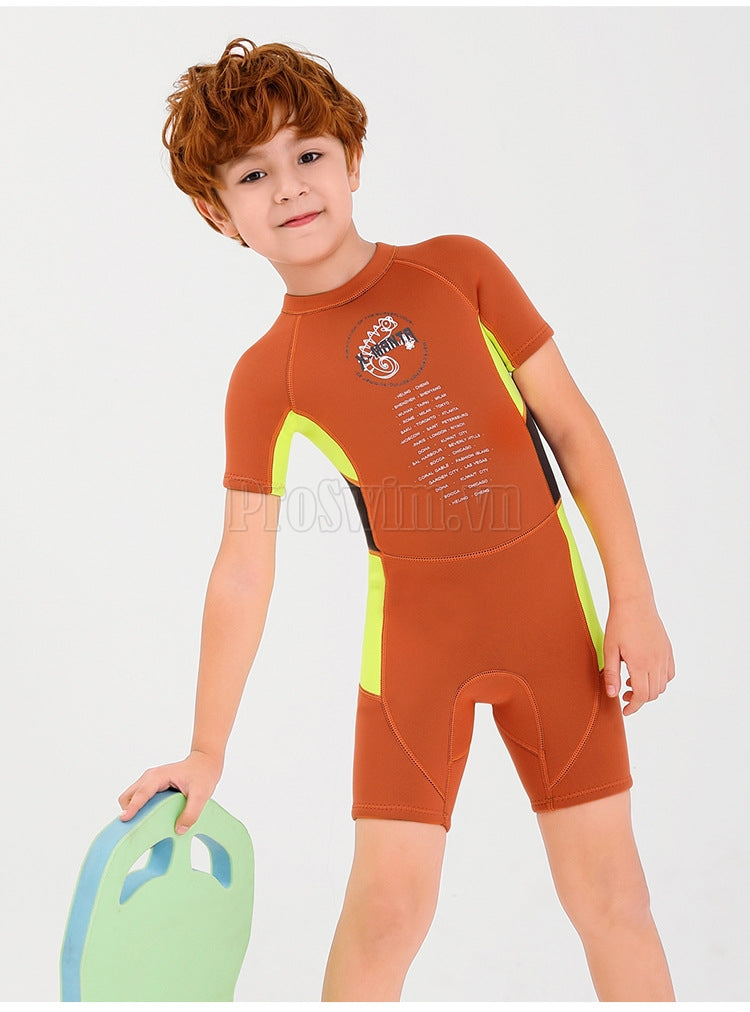 Đồ Bơi Giữ Nhiệt Trẻ Em Dày 2.5mm Dành Cho Bơi Trời Lạnh WS01 Cam - ProSwim.vn