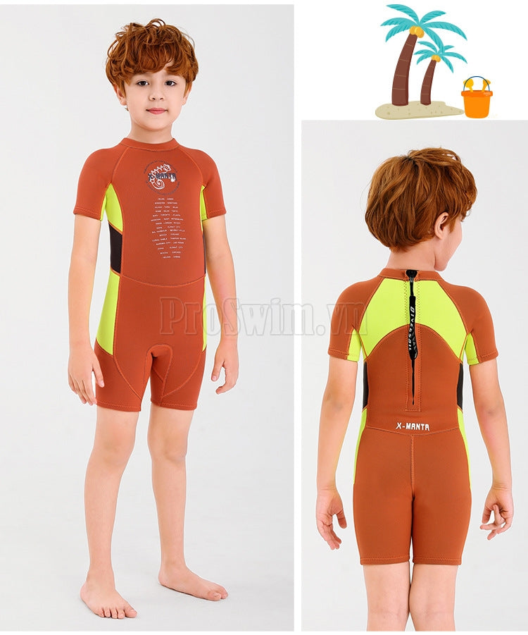 Đồ Bơi Giữ Nhiệt Trẻ Em Dày 2.5mm Dành Cho Bơi Trời Lạnh WS01 Cam - ProSwim.vn