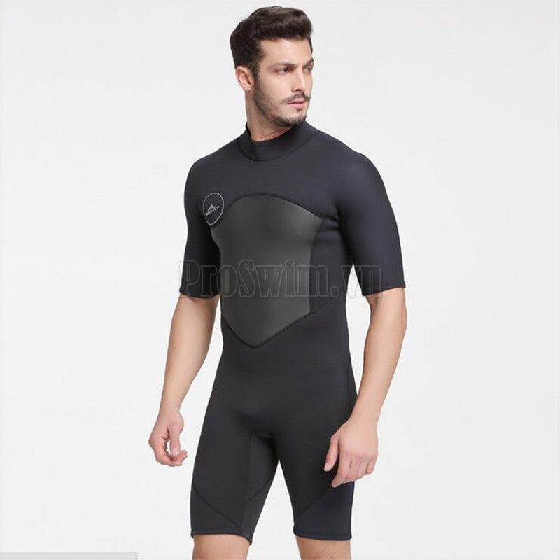 Bộ Lặn Liền Giữ Nhiệt (Wetsuit) Sbart 1069 Xám Đen Dài Tới Gối Dày 2mm - ProSwim.vn