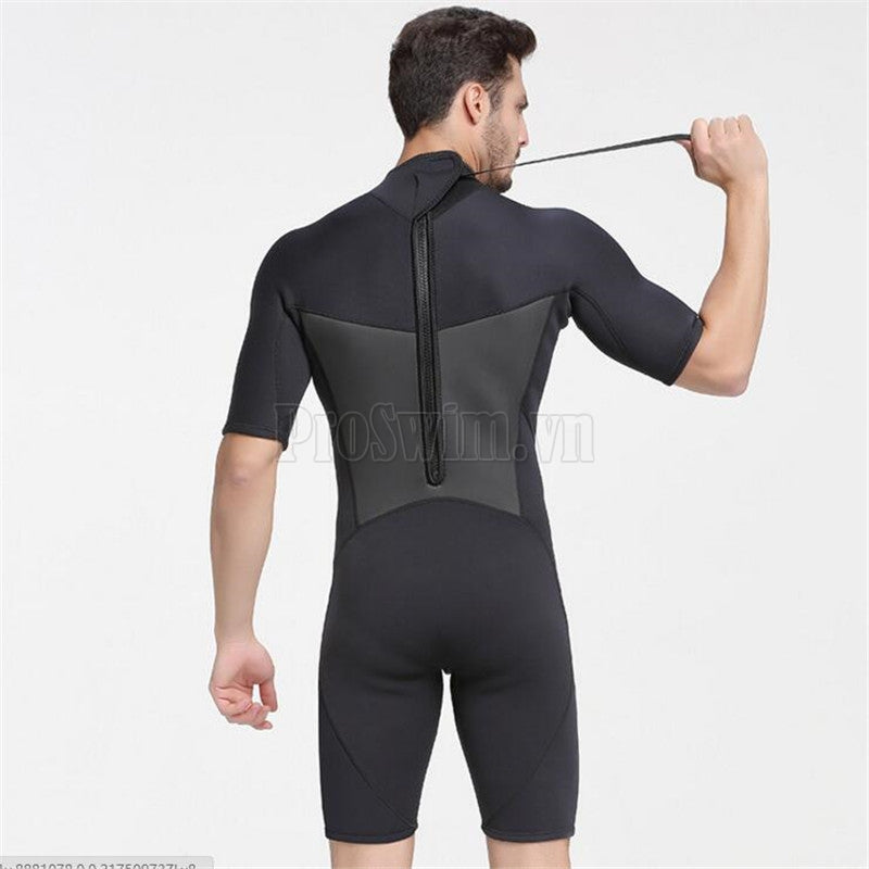 Bộ Lặn Liền Giữ Nhiệt (Wetsuit) Sbart 1069 Xám Đen Dài Tới Gối Dày 2mm - ProSwim.vn