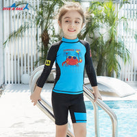 Đồ Bơi Bé Gái Rời Dài Tay DS33 Xanh Đen - ProSwim.vn