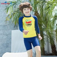 Bộ Bơi Trẻ Em Rời Dài Tay DS35 Vàng Tay Xanh - ProSwim.vn
