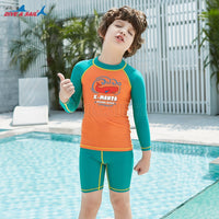 Bộ Bơi Bé Trai Rời Dài Tay DS35 Cam Tay Xanh - ProSwim.vn