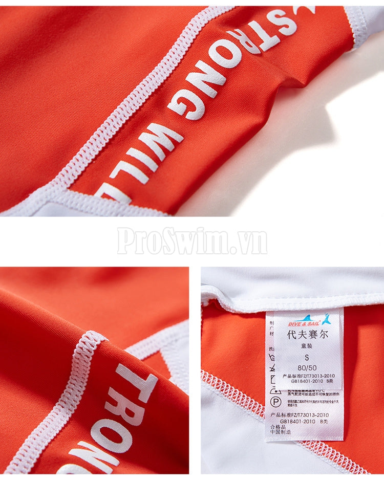 Bộ Bơi Trẻ Em Gái Liền Cộc DS42 Đỏ Trắng - ProSwim.vn