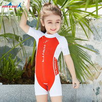 Bộ Bơi Trẻ Em Gái Liền Cộc DS42 Đỏ Trắng - ProSwim.vn