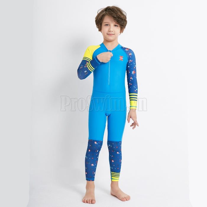 Bộ Bơi Bé Trai Kín Toàn Thân DS22 Xanh Dương - ProSwim.vn