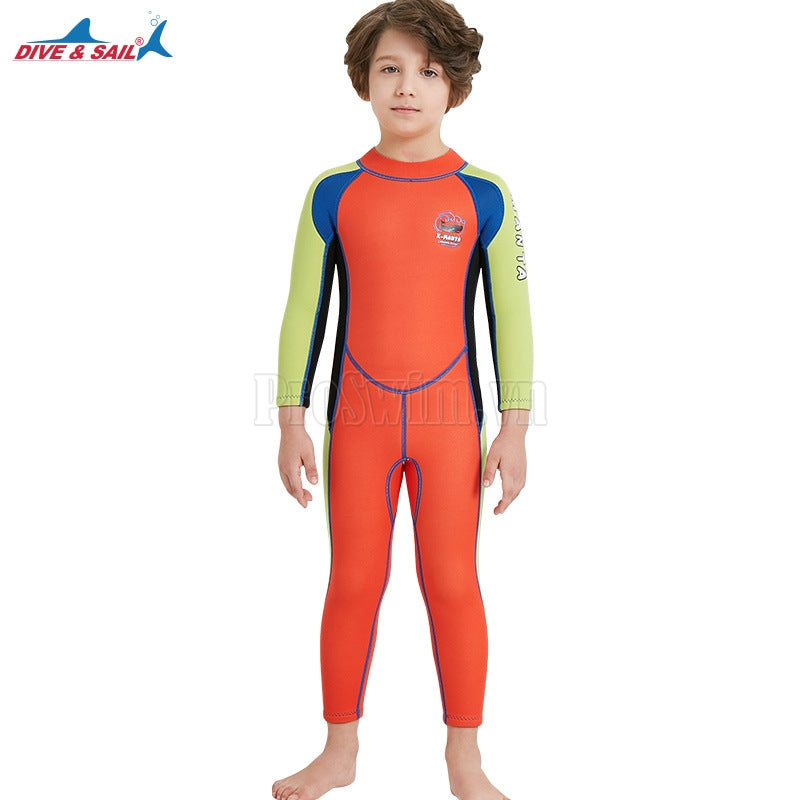 Đồ Bơi Giữ Nhiệt Chống Lạnh Cho Bé Trai Dài Tay Dày 2.5mm Dive & Sail Cá Tính Khỏe Khoắn