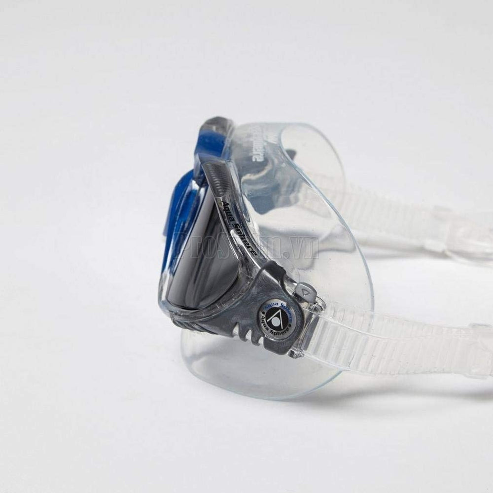 Kính bơi Mỹ Aquasphere Vista mắt rộng - Gọng Trắng/Xanh - Mắt Xám - ProSwim.vn