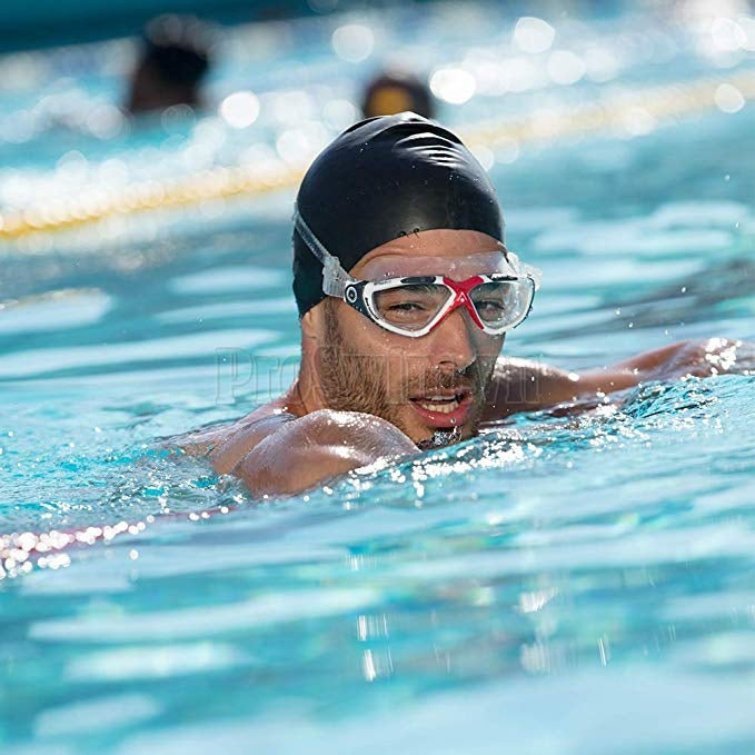 Kính bơi Mỹ Aquasphere Vista mắt rộng - Gọng Trắng/Xanh - Mắt Xám - ProSwim.vn