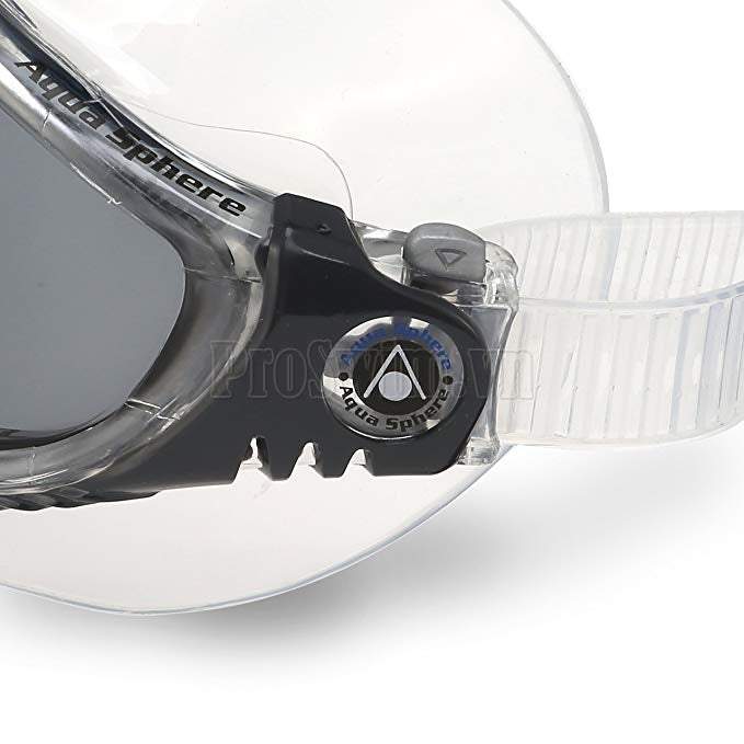 Kính bơi Mỹ Aquasphere Vista mắt rộng - Gọng Trắng/Xanh - Mắt Xám - ProSwim.vn