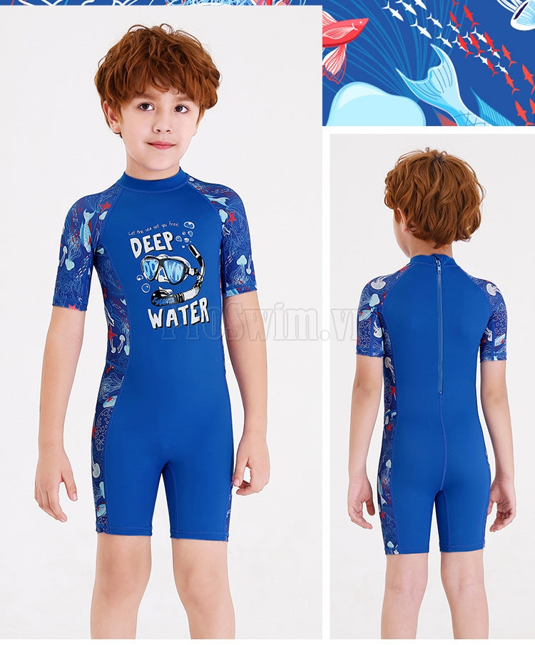 Bộ Bơi Bé Trai Liền Cộc DS83 Xanh - ProSwim.vn