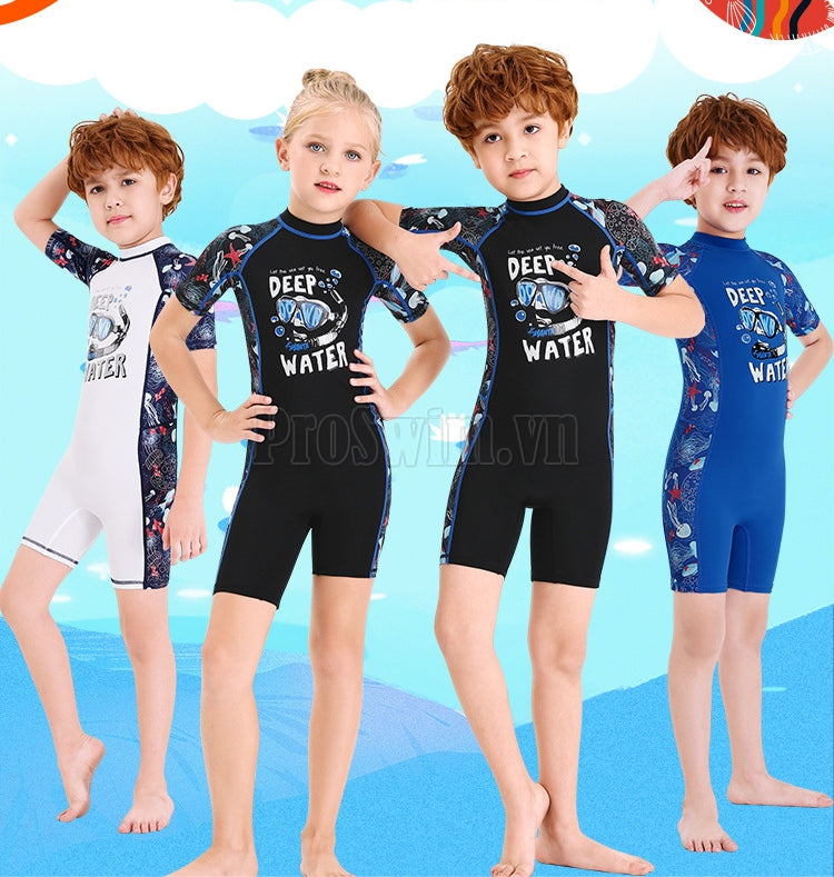 Bộ Bơi Bé Trai Liền Cộc DS83 Xanh - ProSwim.vn