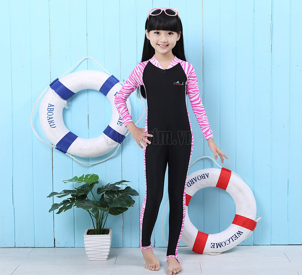 Bộ Bơi Liền Thân Bé Gái Blue Ocean LS306 Hồng - ProSwim.vn