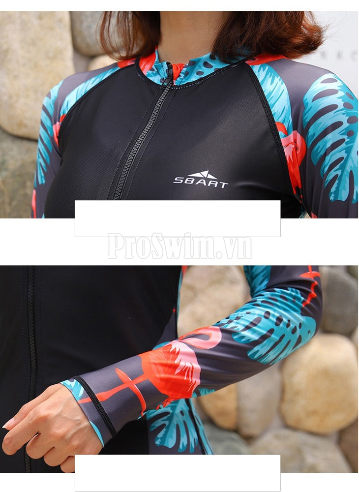 Áo Bơi Dài Tay Nữ Sbart 9049 Xanh Đen - ProSwim.vn