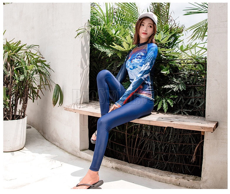 Áo Bơi Dài Tay Nữ Sbart D168 Xanh - ProSwim.vn