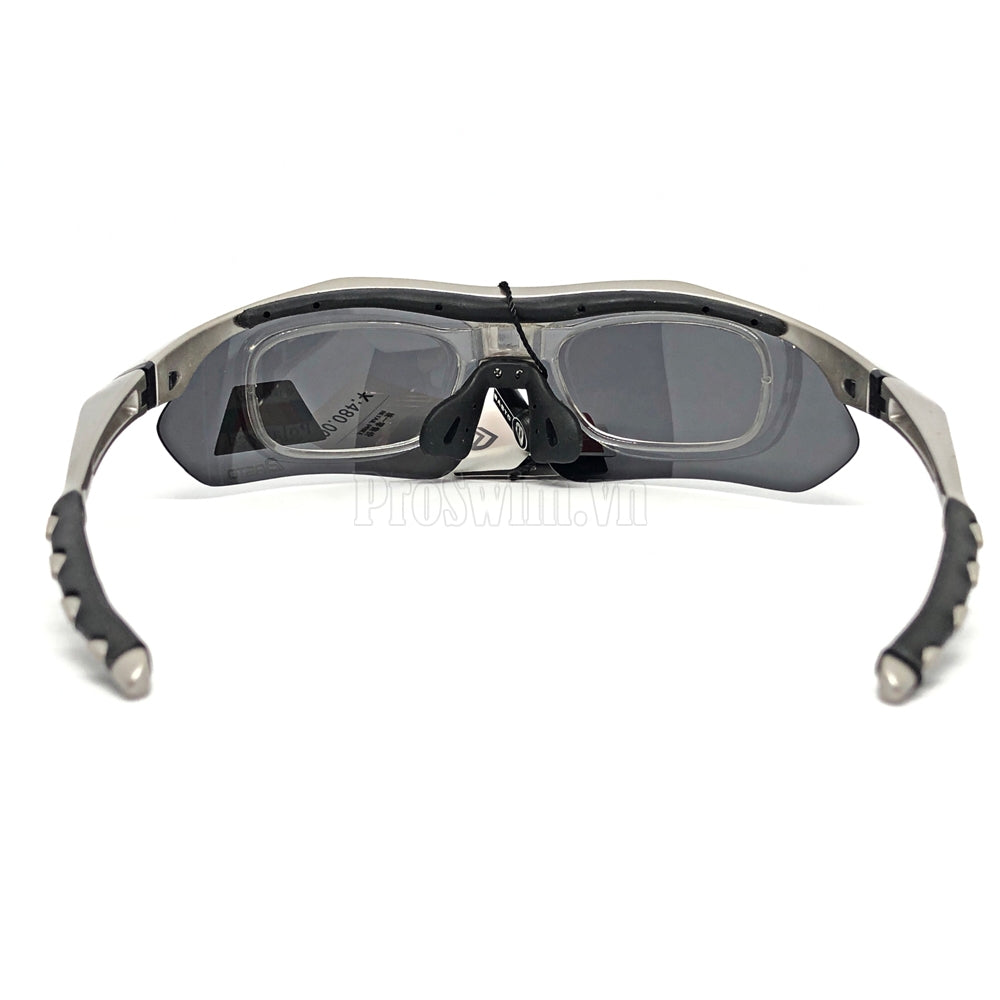 Kính Thể Thao 3 Tròng Mắt Basto BS202 Bạc - Kính Xe Đạp - Kính Tennis - Có Phân Cực