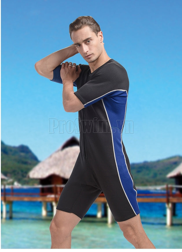 Bộ Bơi Liền Giữ Nhiệt Wetsuit Sbart Xanh Đen Dài Tới Gối Dày 2mm - ProSwim.vn