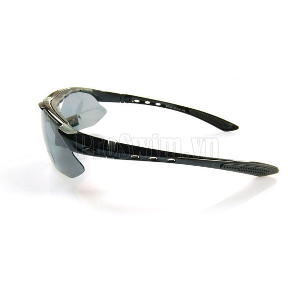 Kính Thể Thao Đi Xe Đạp 5 Tròng Basto BS102 Gọng Đen Tuyền (có khung gắn độ cận) - ProSwim.vn