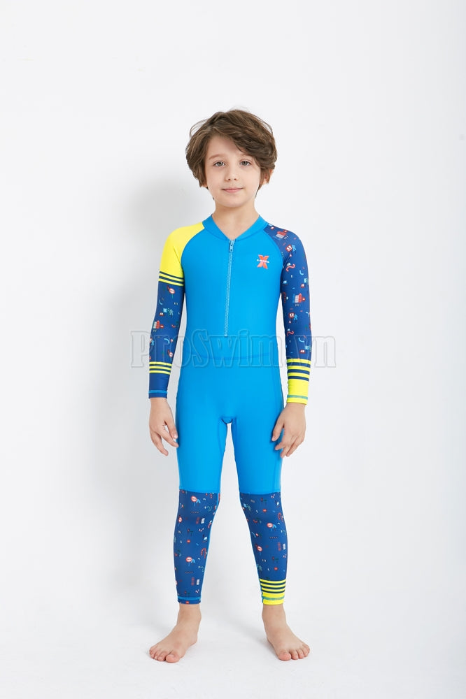 Bộ Bơi Bé Trai Kín Toàn Thân DS22 Xanh Dương - ProSwim.vn