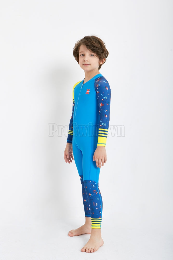 Bộ Bơi Bé Trai Kín Toàn Thân DS22 Xanh Dương - ProSwim.vn