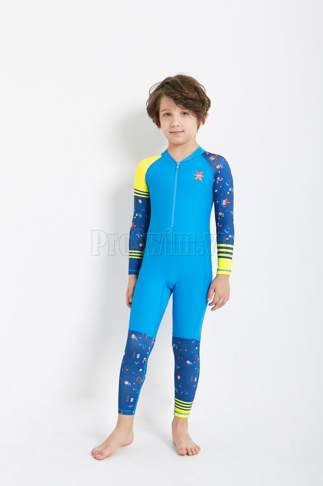 Bộ Bơi Bé Trai Kín Toàn Thân DS22 Xanh Dương - ProSwim.vn