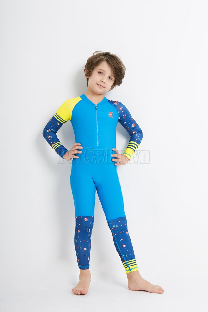 Bộ Bơi Bé Trai Kín Toàn Thân DS22 Xanh Dương - ProSwim.vn