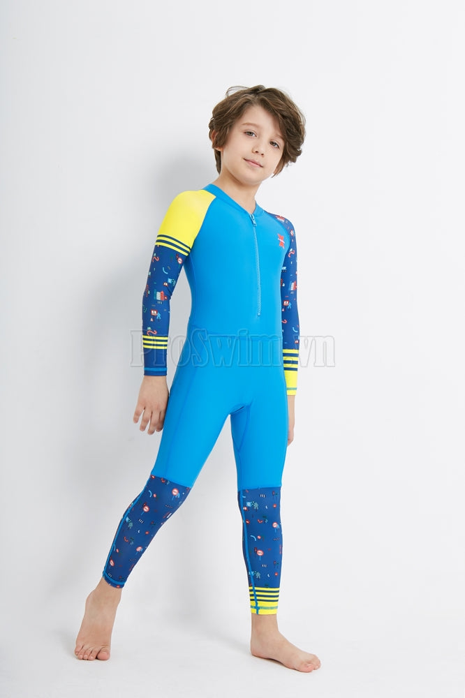 Bộ Bơi Bé Trai Kín Toàn Thân DS22 Xanh Dương - ProSwim.vn
