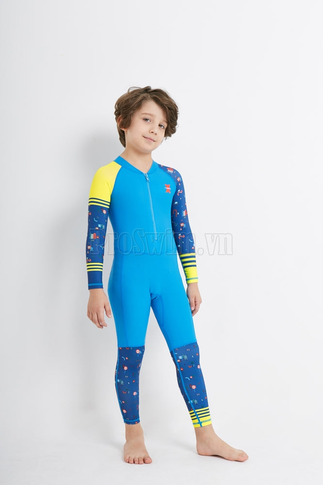Bộ Bơi Bé Trai Kín Toàn Thân DS22 Xanh Dương - ProSwim.vn