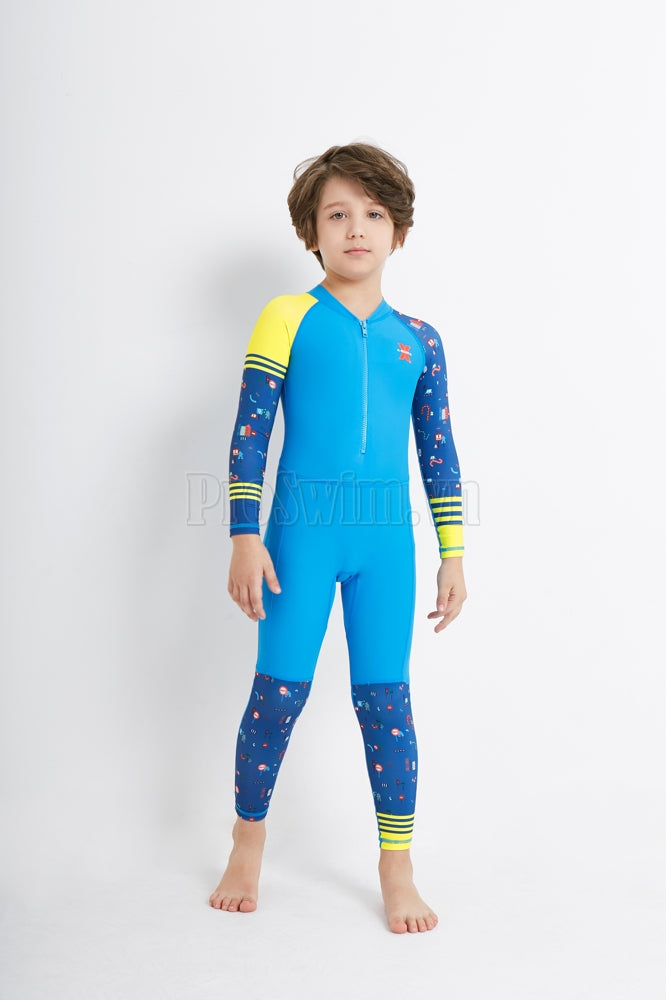 Bộ Bơi Bé Trai Kín Toàn Thân DS22 Xanh Dương - ProSwim.vn