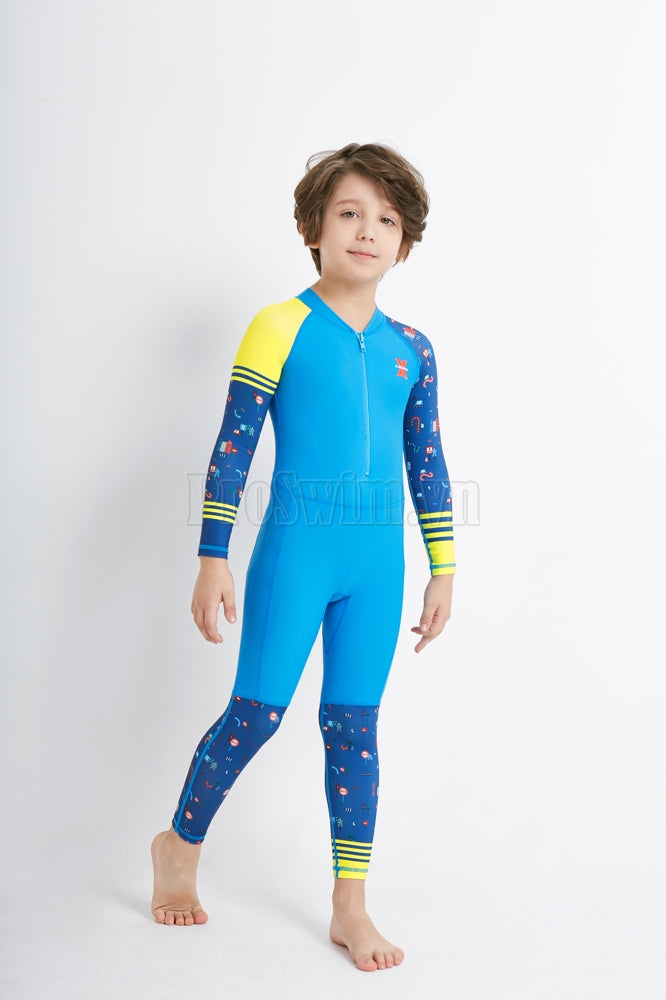 Bộ Bơi Bé Trai Kín Toàn Thân DS22 Xanh Dương - ProSwim.vn