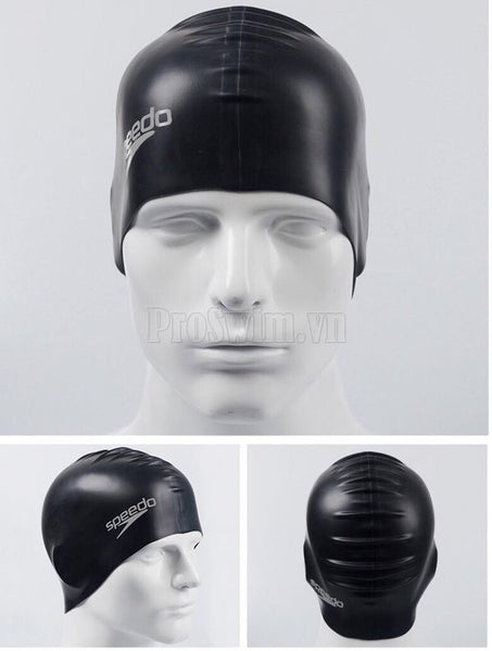 Mũ bơi silicone Speedo Đen - ProSwim.vn