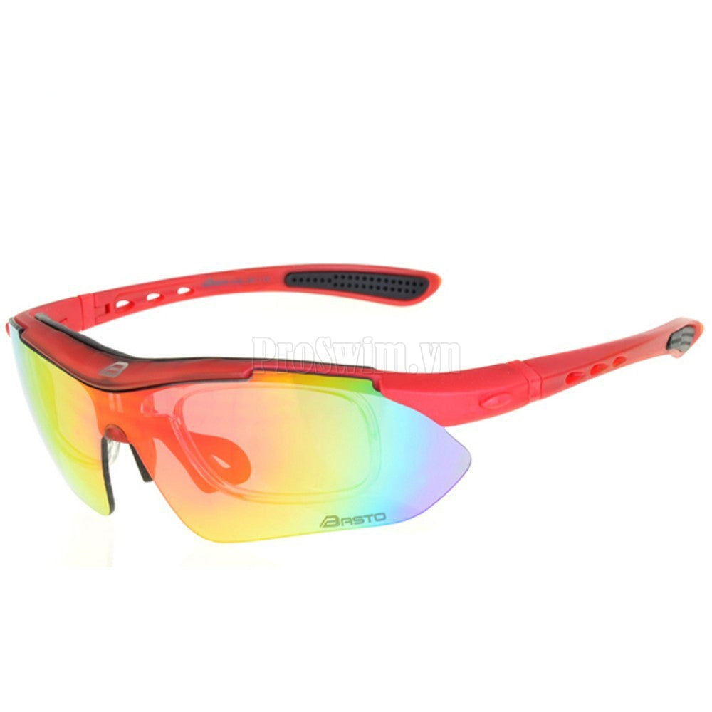Kính Thể Thao Đi Xe Đạp/Câu Cá/Tennis 3 Tròng BS201 Có Khung Gắn Độ Cận / Kẹp Mũ